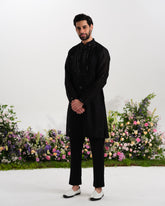 Black kurta mirror work