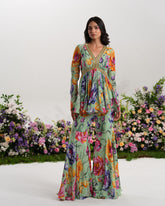 MINT BLOSSOM PEPLUM SET