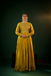 MUSTARD MELLOW ANARKALI SET