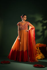 AMBER FLAME ANARKALI SET