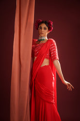 SCARLET ALLURE SEQUIN SAREE SET