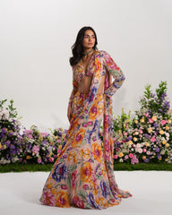 FLORAL REVERIE RUFFLE SAREE