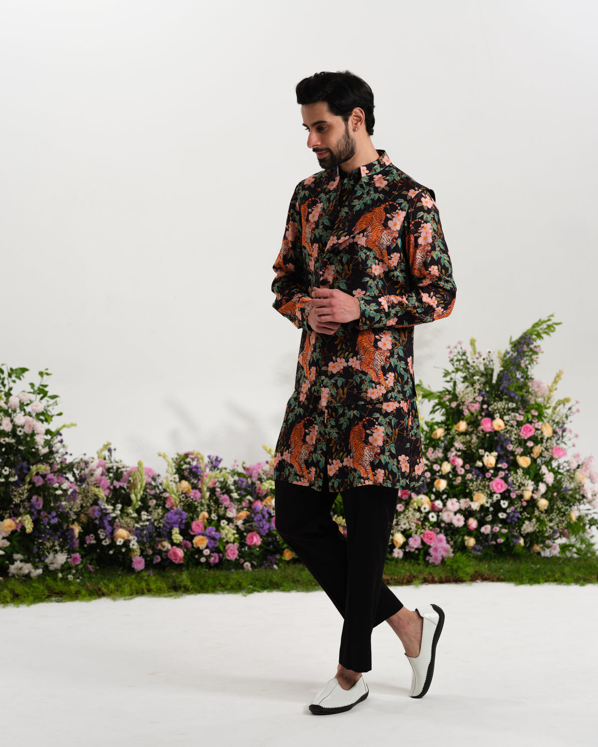 Back kurta with waist coat