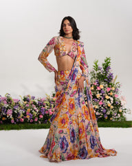 FLORAL REVERIE RUFFLE SAREE