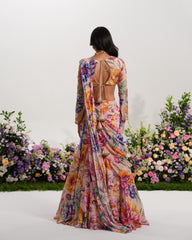 FLORAL REVERIE RUFFLE SAREE