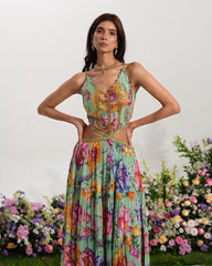 MINT GREEN CUTOUT GOWN