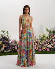 MINT GREEN CUTOUT GOWN