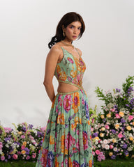 MINT GREEN CUTOUT GOWN