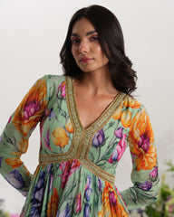 MINT BLOSSOM PEPLUM SET