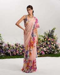 BLUSH BLOOM RUFFLE SAREE