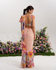 BLUSH BLOOM RUFFLE SAREE