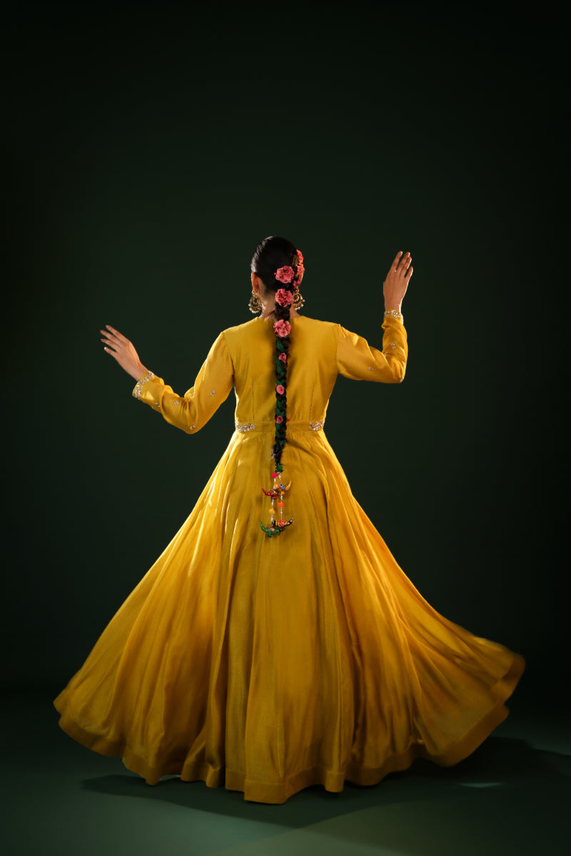 MUSTARD MELLOW ANARKALI SET