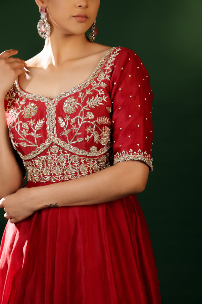 MUTED MAROON ANARKALI SET