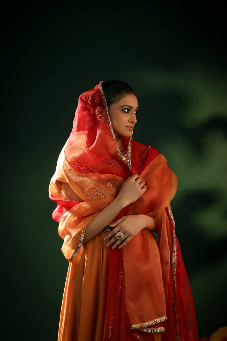 AMBER FLAME ANARKALI SET