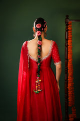 MUTED MAROON ANARKALI SET