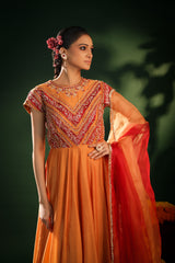 AMBER FLAME ANARKALI SET