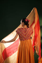 AMBER FLAME ANARKALI SET