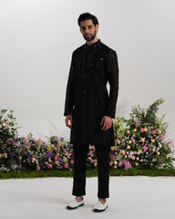 Black kurta mirror work