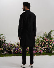 Black kurta mirror work