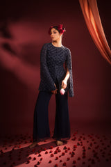 MIDNIGHT BLUE BLISS SHARARA SET