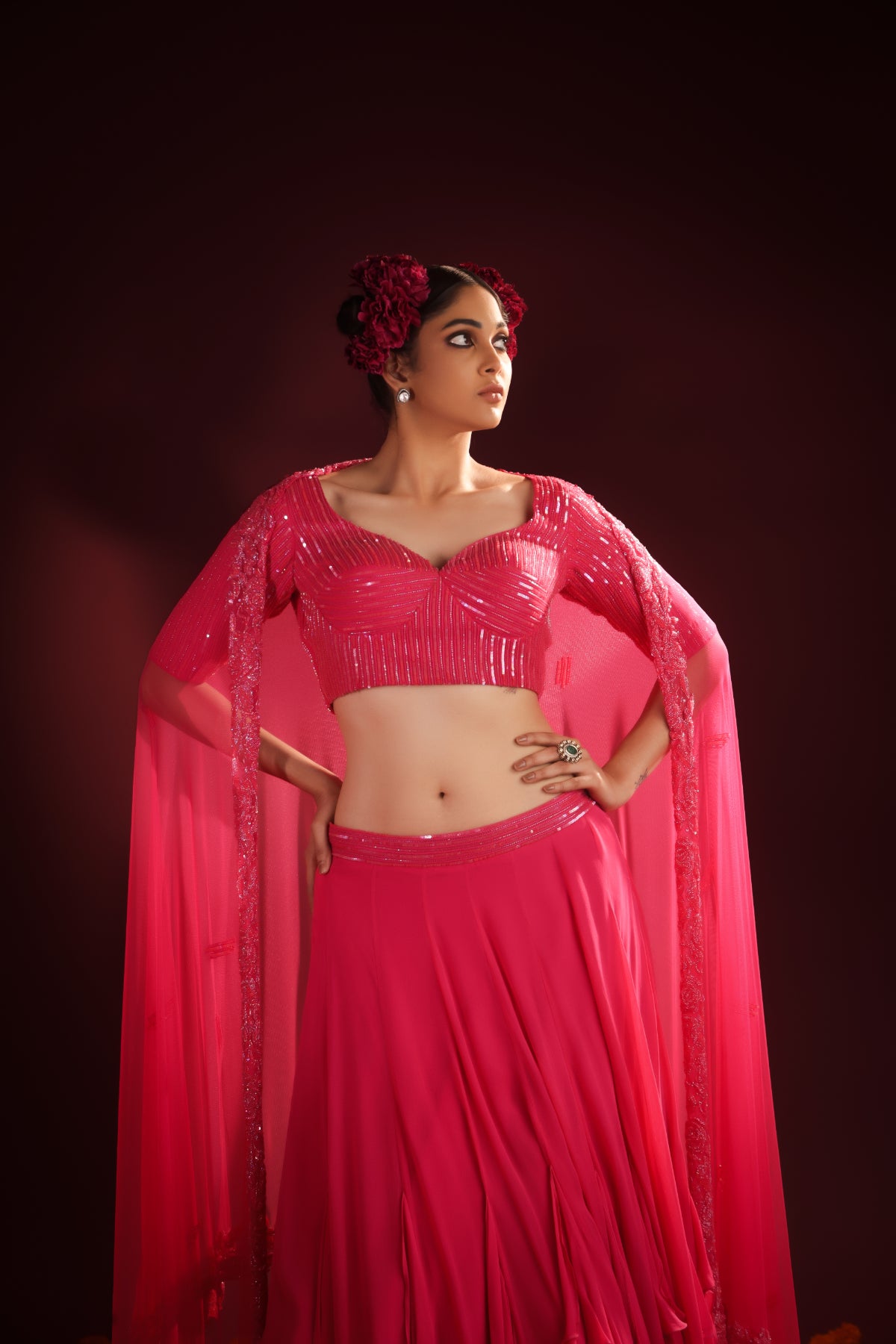 PINK BLOSSOMS LEHENGA SET