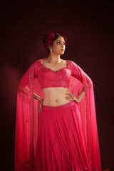 PINK BLOSSOMS LEHENGA SET