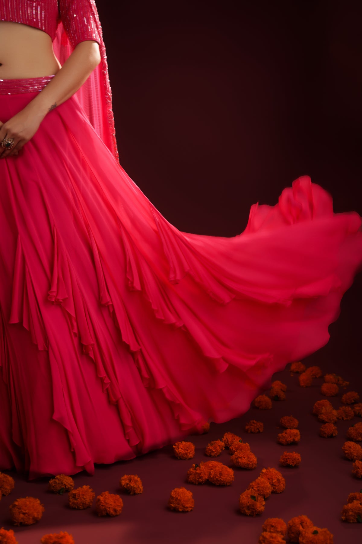 PINK BLOSSOMS LEHENGA SET