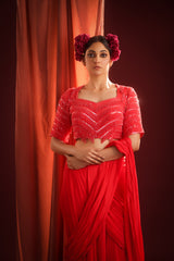 SCARLET ALLURE SEQUIN SAREE SET