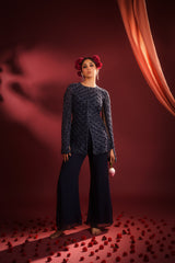 MIDNIGHT BLUE BLISS SHARARA SET