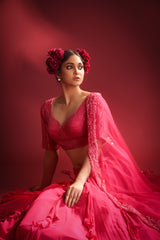 PINK BLOSSOMS LEHENGA SET