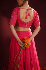 PINK BLOSSOMS LEHENGA SET