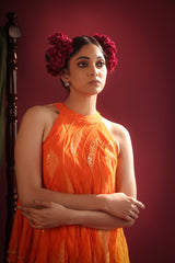 SAFFRON BREEZE FLOWY GEORGETTE TOP AND PANTS