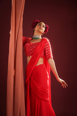 SCARLET ALLURE SEQUIN SAREE SET